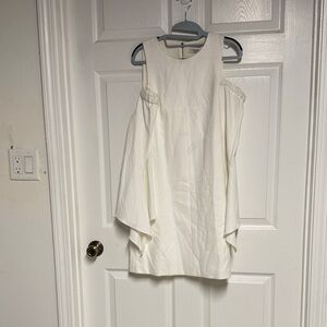 Tibi White Cold Shoulder Dress